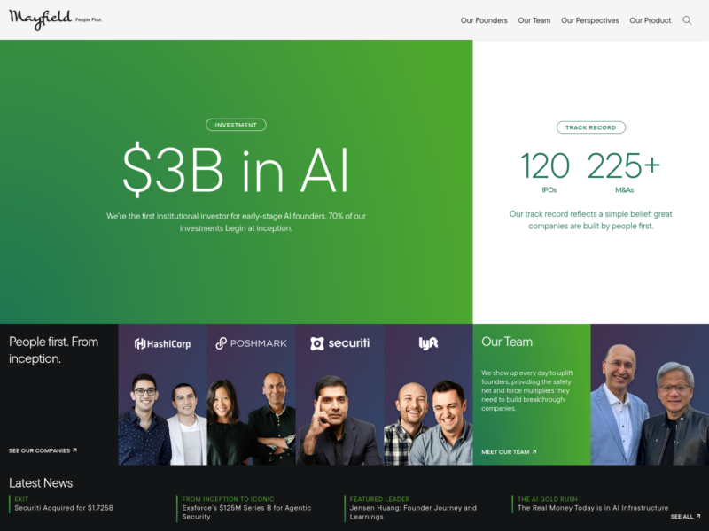 Mayfield website screenshot